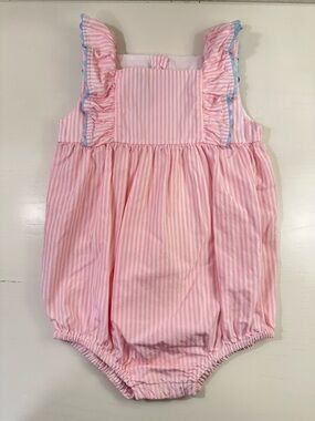 James & Lottie Pink Striped Bubble 24M